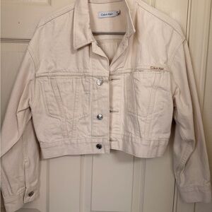 Calvin Klein Women's Off-White Jean Jacket